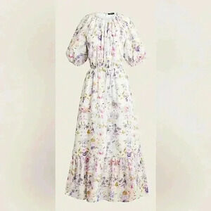 J. Crew‎ Flora Obscura X  Side-cutout Dress Women’s Sz 0 NWT Coquette Feminine